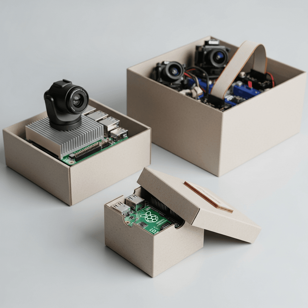 Drei Pricing-Tiers visualisiert als gestaffelte Hardware-Konfigurationen